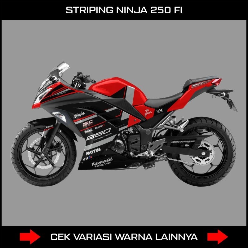 Striping Ninja 250 Fi Old Motif Sc Project / Decal Kawasaki ninja FI 250 / Stiker List Variasi Motor