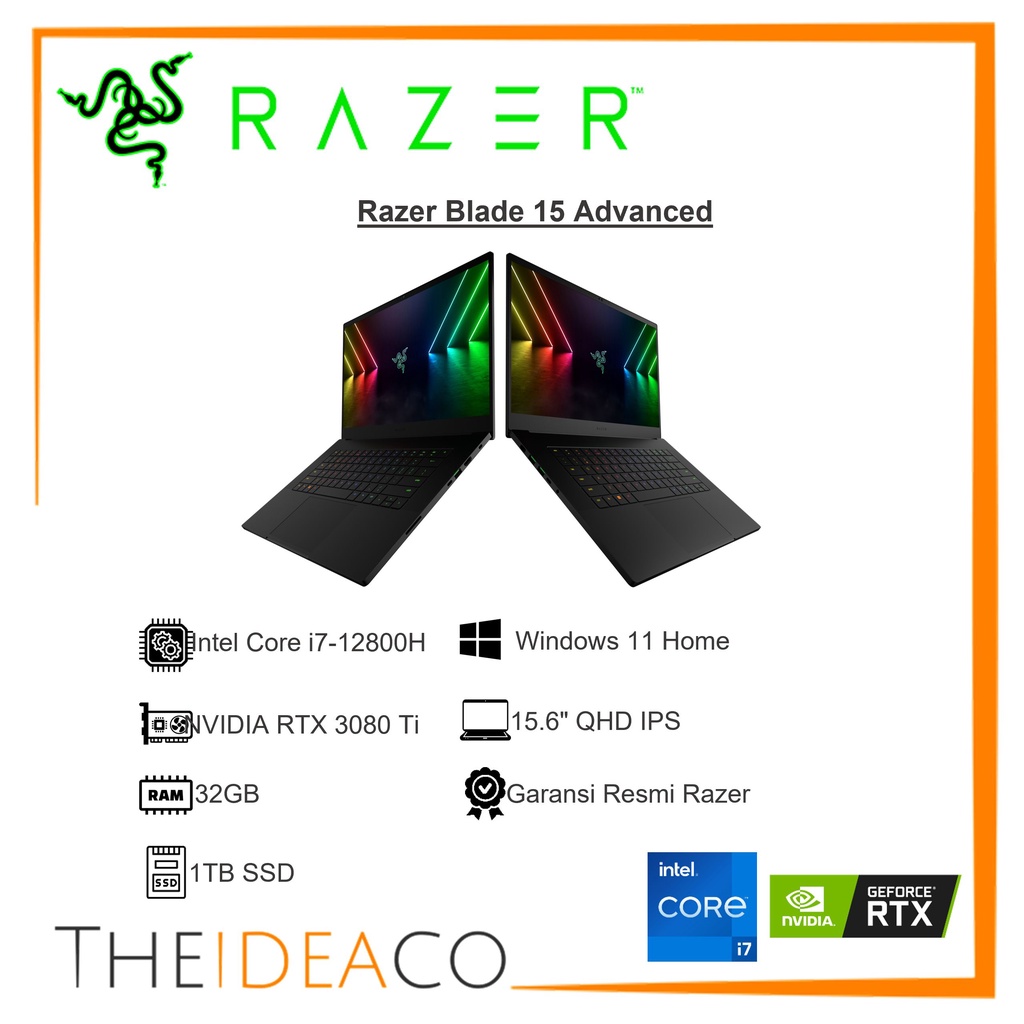 Razer Blade 15 Advanced i7-12800H 32GB 1TB SSD RTX 3080 Ti Win11Home