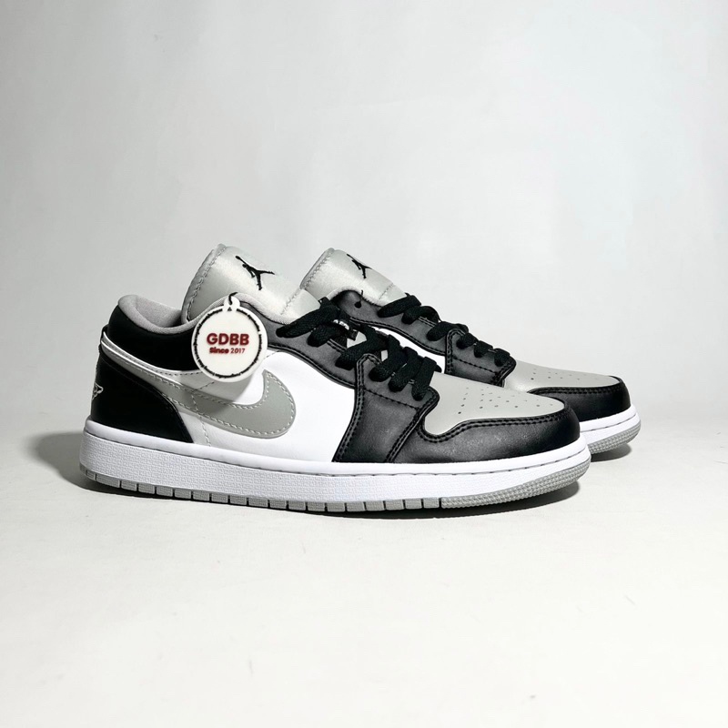 Air Jordan 1 Low Shadow Grey Tongue Black Grey White Vs