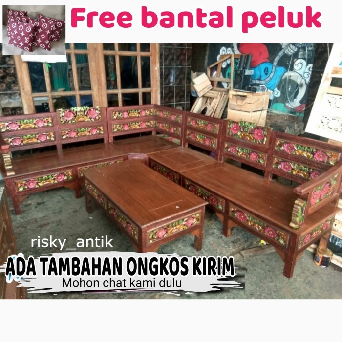 kursi tamu sofa Jepara termurah kursi sudut ukir jepara kursi sofa Termurah cod redy