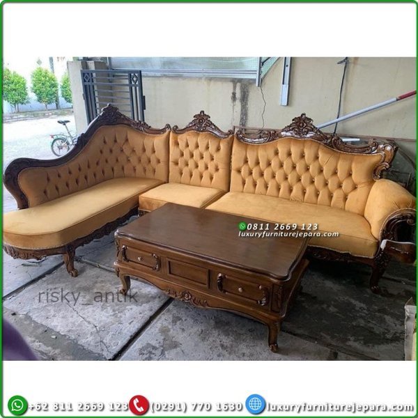 Kursi Sofa Tamu Minimalis Klasik Sofa Tamu Ukir Jati Kursi Sofa Sudut Furniture Jepara Termurah cod 