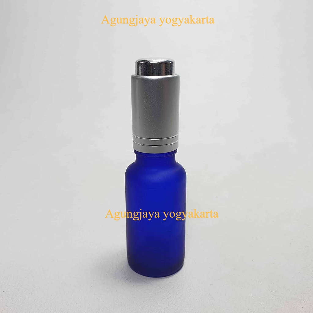 Botol Kaca Serum BR 20 ml Biru Frossted Tutup Pipet / Botol Kaca / Botol Pipet  / Botol Serum / Boto
