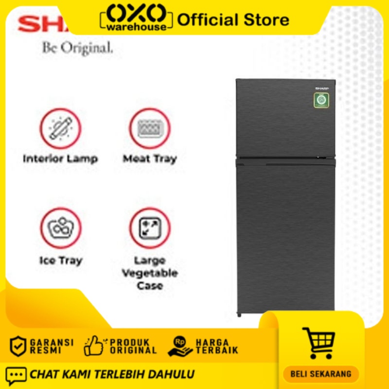 Sharp Kulkas 2 Pintu SJ-195MN-HS KIREI Series 172L Low Watt Garansi Resmi