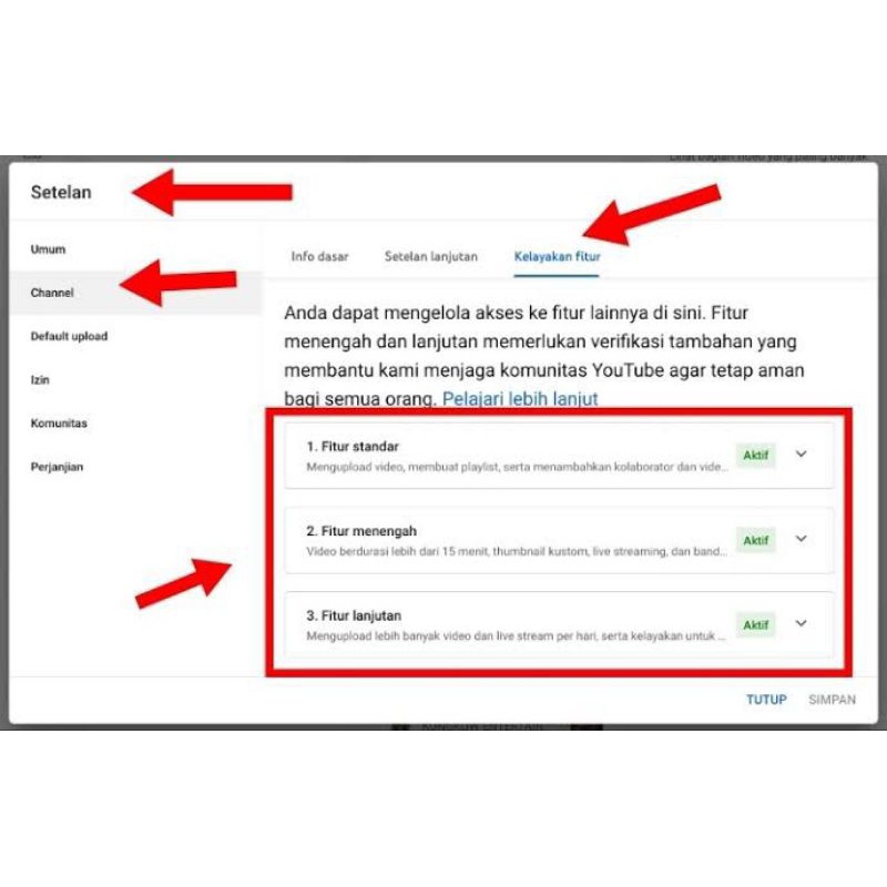 Channel YT Youtube 3 Fitur Kelayakan Aktif (Email Gsuite) Min Pembelian 10
