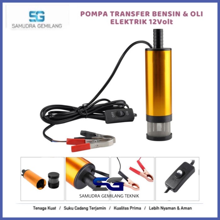 Pompa minyak celup mini DC 12V Pompa Diesel/solar celup DC 12 Voltt