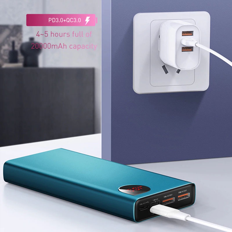 Baseus Power Bank Adaman Fast Charger 20.000mAh 22.5W cable Type-C