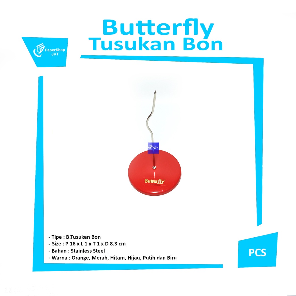 

BUTTERFLY - Tusukan Bon - Nota Stainless Warna - Warni