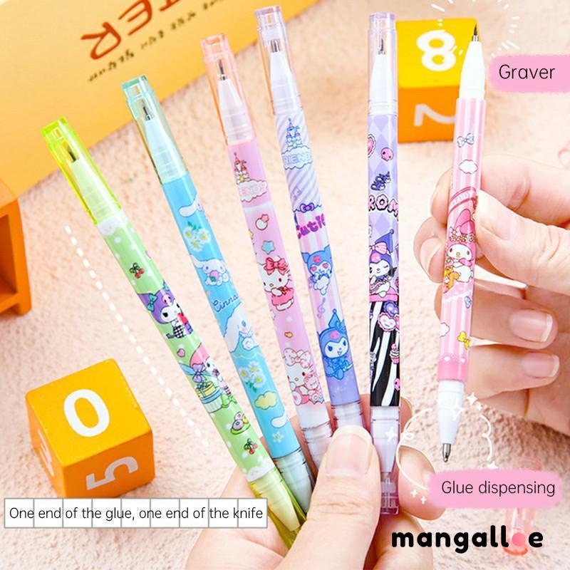 

Kreatif Sanrio Kepala Ganda Titik Pena Lem Pena Pemotong Kertas Two-in-one Pen-M -MG