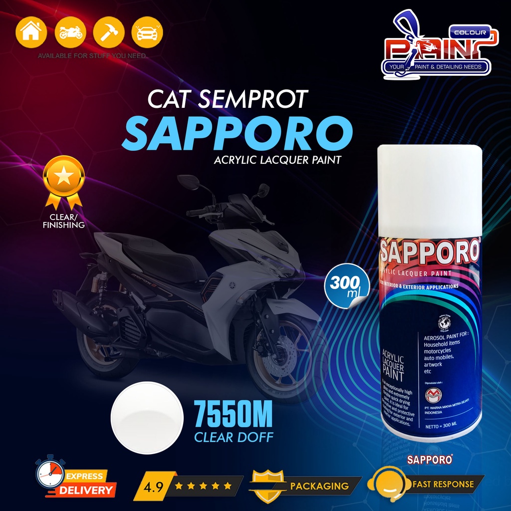 Cat Semprot SAPPORO Paint- 7550M SAPPORO SAPPORO CLEAR DOFF*