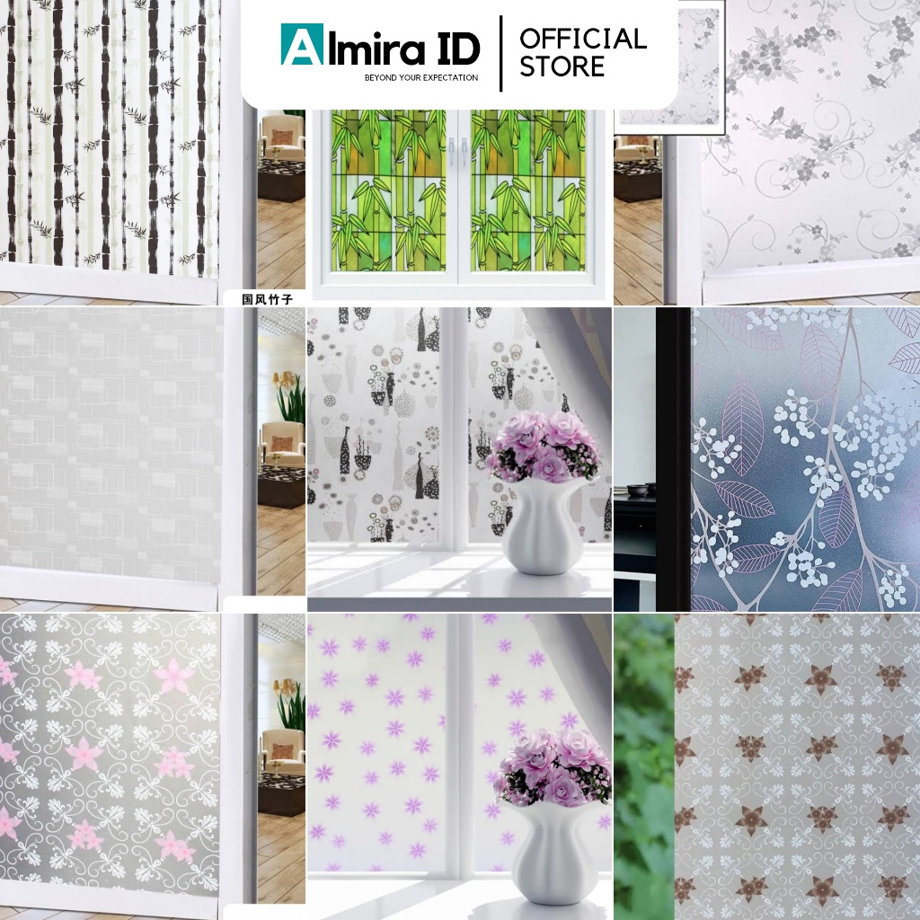 [Part 2] Wallpaper Stiker Kaca 90 cm x 3 meter Jendela Pintu Meja Kaca Polos Sandblast Sunblast Ribe