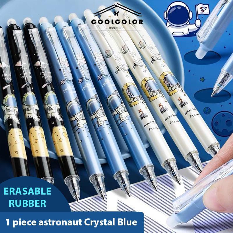 COD❤️Pulpen Gel Desain Astronot Warna，Biru Hitam Mudah Dihapus，Stationery Accessories- cl