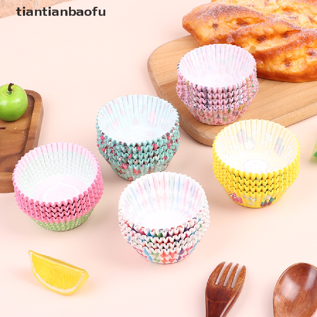 [tiantianbaofu] 100 Pcs Cupcake Liner Kue Muffin Baking Cetakan Dekorasi Pesta Ulang Tahun Butik