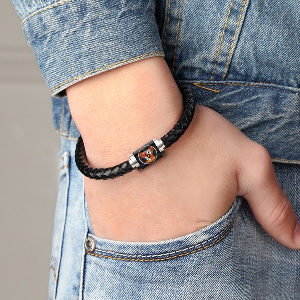 GELANG CUSTOM ORGANISASI PEMUDA PANCASILA SATU KOMANDO PP MODEL TALI KULIT KEPANG KAIT TABUNG MAGNET GAMBAR KACA EPOXY STAINLESS STEEL