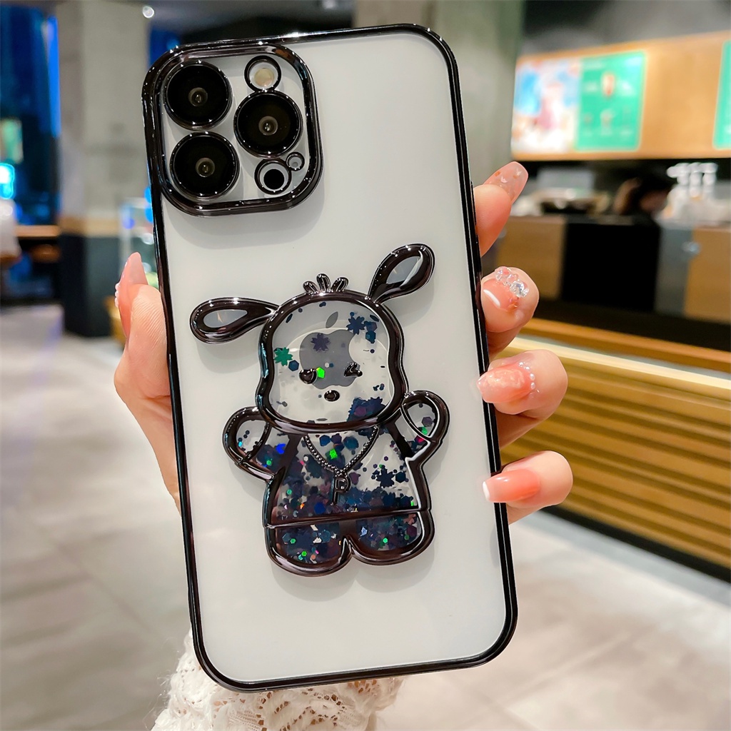 Kartun Mewah puppy Bening case iPhone 14 Pro Max case iPhone 13 12 Pro Max 11 case Kamera Perlindungan Lensa film Cakupan Penuh, Perlindungan Tahan Guncangan Lembut Penutup Belakang