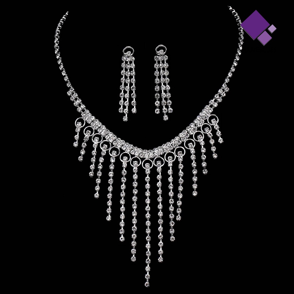 Naiveblue &gt; 1set Anting Rumbai Bertatahkan Temperamen Pengerjaan Indah Gloss Rumbai Shinyny Aksesori Berat