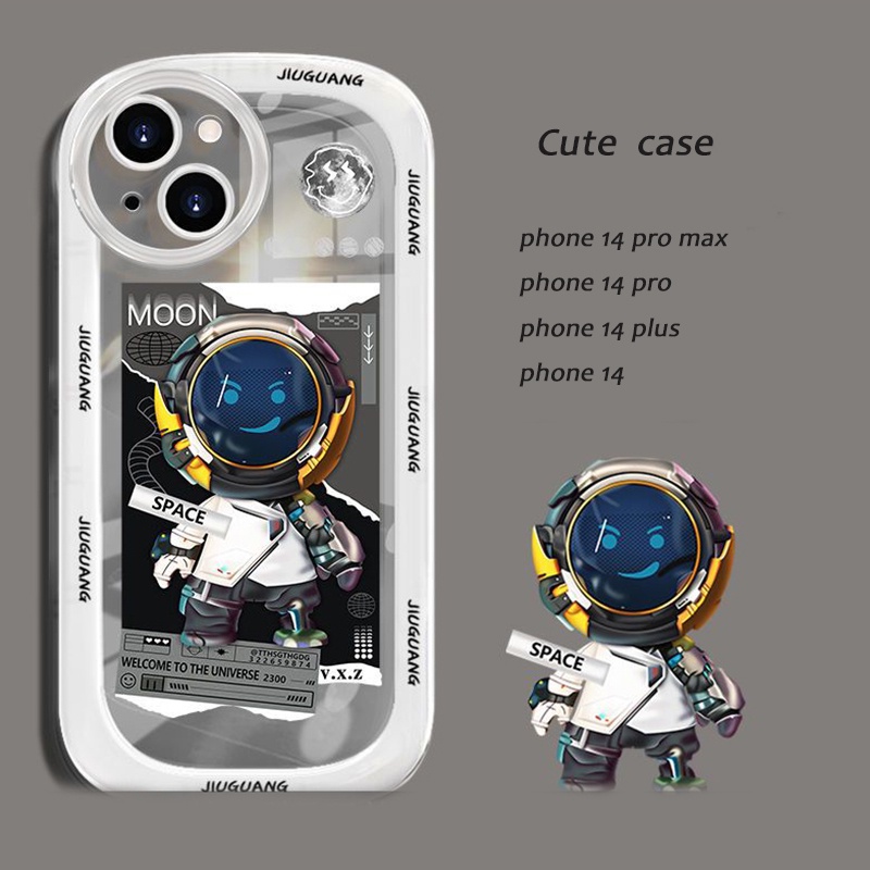 IPHONE Casing TPU Transparan Astronot Lucu Kompatibel Untuk Iphone14 13 11 12 Pro Max Casing 6s8 +7Plus XS X XR Casing Shockproof Phone Cover