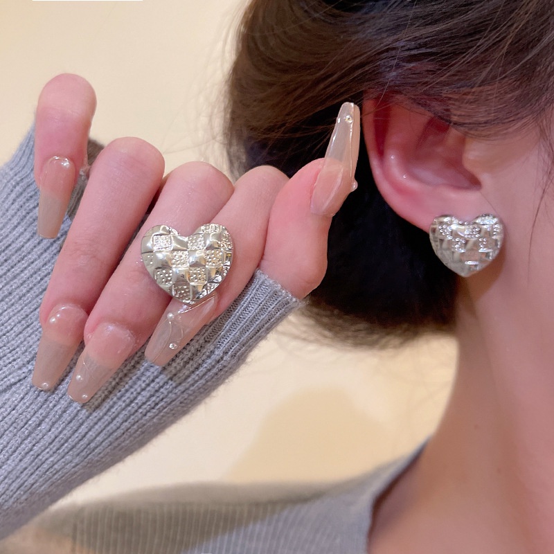 Anting Tusuk Gantung Bahan Sterling Silver 925 Desain Hati Gaya Korea Untuk Wanita 2022