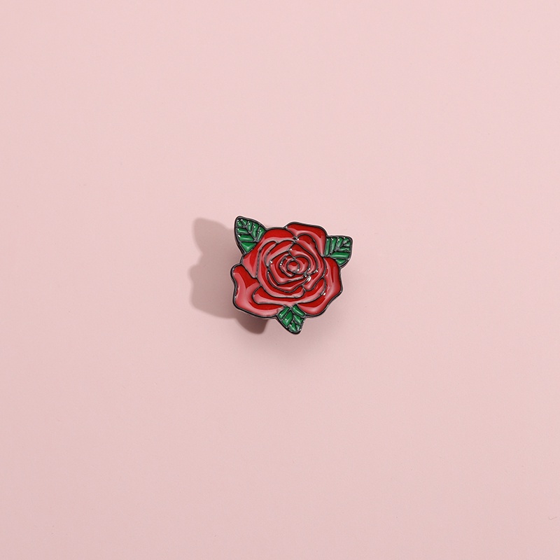 Mini Mawar Enamel Pin Merah Bunga Bros Lencana Kerah Pin Lucu Perhiasan Ransel Lencana Aksesoris Hadiah