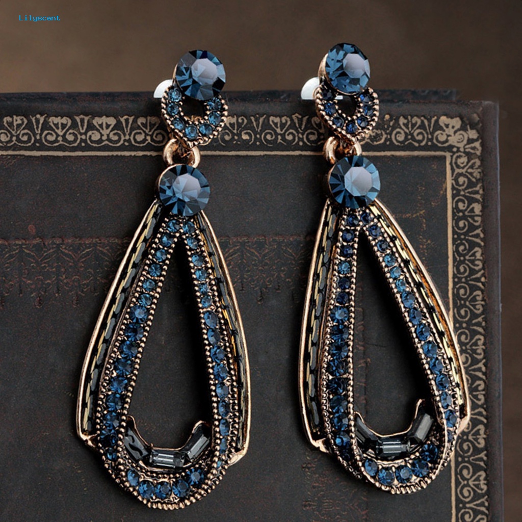Lilyscent Anting Drop Elegan Untuk Pesta Aksesoris Anting Wanita Antik Klasik