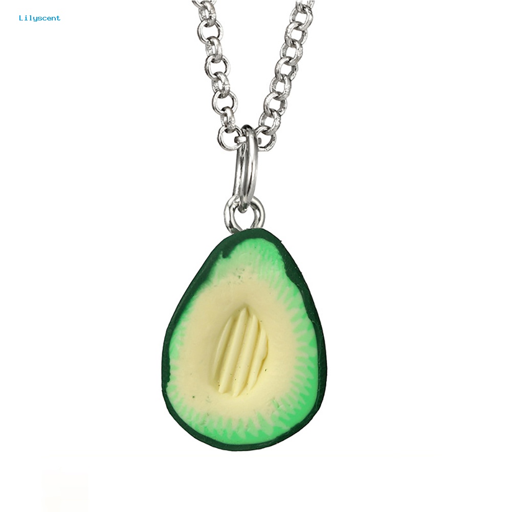 Lilyscent Lovely Avocado Dengan Nuclear 3D Clay Alloy Necklace Decor Pasangan Leher Rantai Hadiah