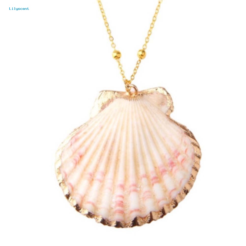 Lilyscent Bohemian Wanita Manik-Manik Keong Cowrie Shell Liontin Rantai Kalung Perhiasan Hadiah