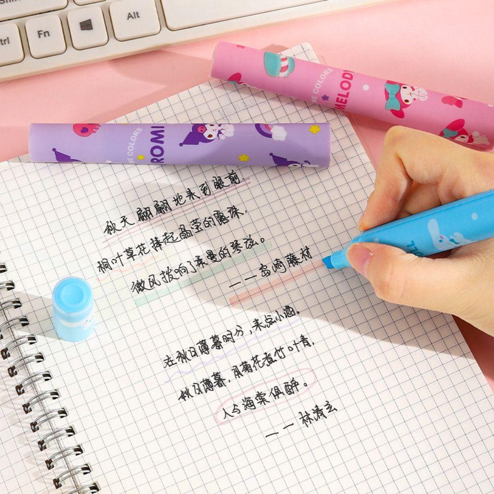 Fishstick Stabilo Pen Set Kawaii 4pcs /Set Kuromi Diy Diary Album Kantor Perlengkapan Sekolah Melodyku Keypoints Marker Pen