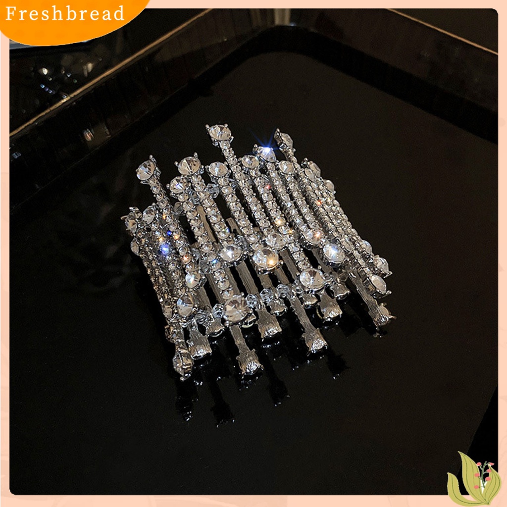 < Freshbread > Manik-Manik Bening Tidak Teratur Dekorasi Sederhana Mewah Gelang Berlebihan Penuh Berlian Imitasi Lebar Gelang Perhiasan Aksesori