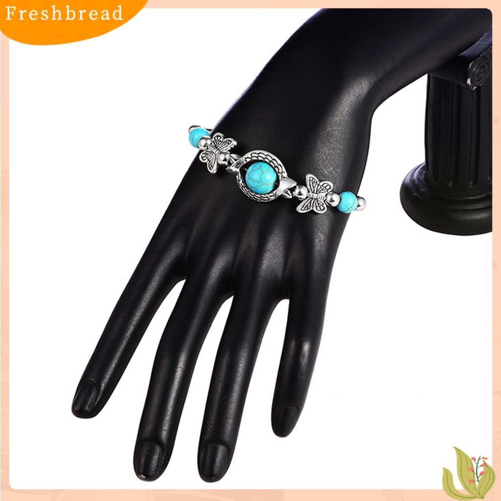 &lt; Freshbread &gt; Wanita Gelang Simulasi Pirus Manik-Manik Perhiasan Kilau Terang Tahan Lama Bangle Perhiasan Hadiah