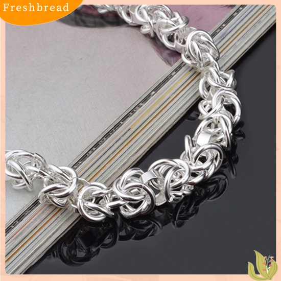 &lt; Freshbread &gt; Fashion Wanita925 Sterling Silver Gelang Bangle Rantai Perjamuan Perhiasan Hadiah