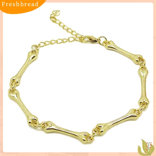 &lt; Freshbread &gt; Fashion Wanita Gothic Punk Keren Unik Tulang Alloy Bangle Gelang Perhiasan