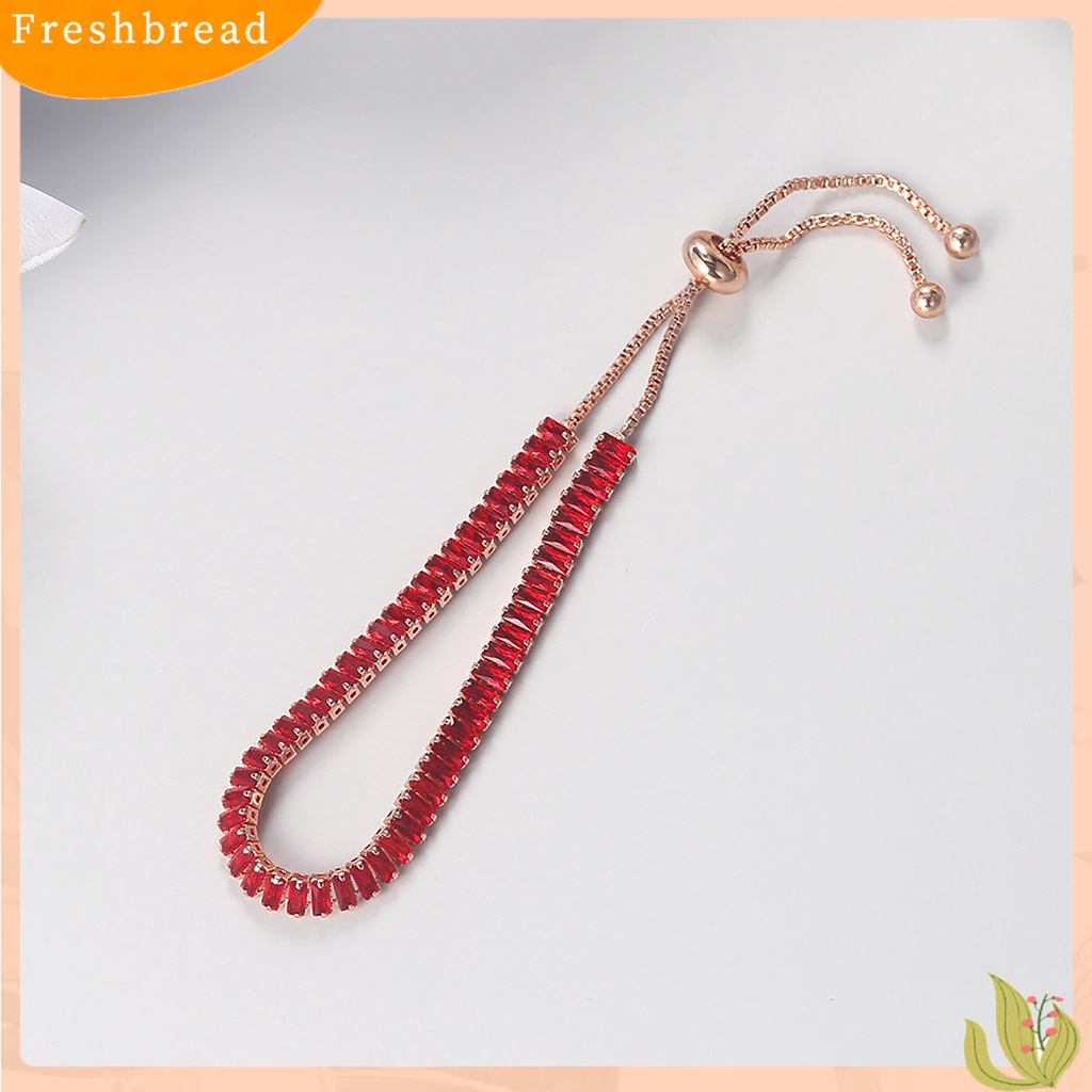 &lt; Freshbread &gt; Gelang Berlian Imitasi Hias Rantai Tangan Adjustable Aksesori Perhiasan Fashion Untuk Pesta