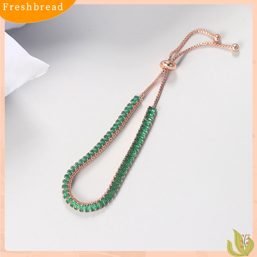 &lt; Freshbread &gt; Gelang Berlian Imitasi Hias Rantai Tangan Adjustable Aksesori Perhiasan Fashion Untuk Pesta