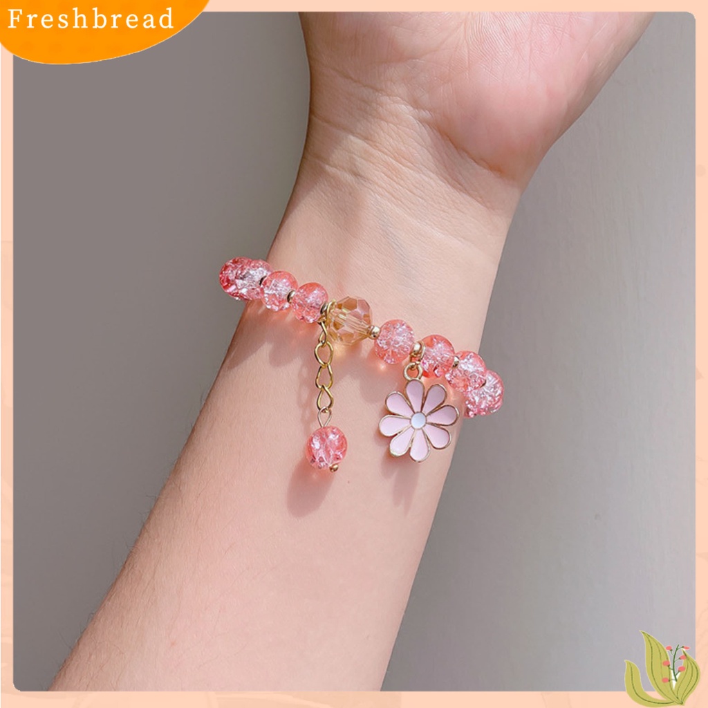 &lt; Freshbread &gt; Wanita Gelang Manik-Manik Kepribadian Manis Hias Semua Pertandingan Perhiasan Hadiah Elastis Kristal Imitasi Minimalis Bunga Gelang Pesta Perjamuan Pernyataan Untuk Pacaran