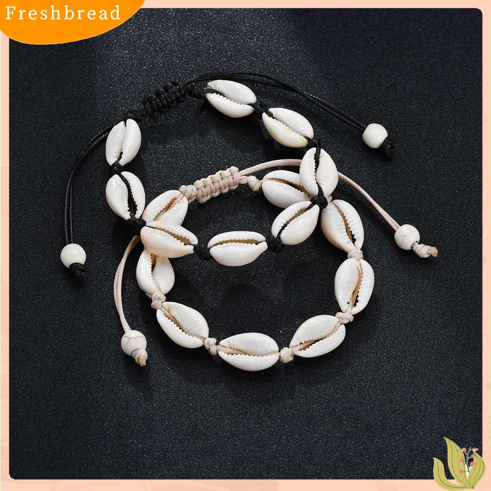 &lt; Freshbread &gt; Wanita Rajut Tangan Shell Pesona Gelang Manik-Manik Rantai Bangle Perhiasan Aksesori