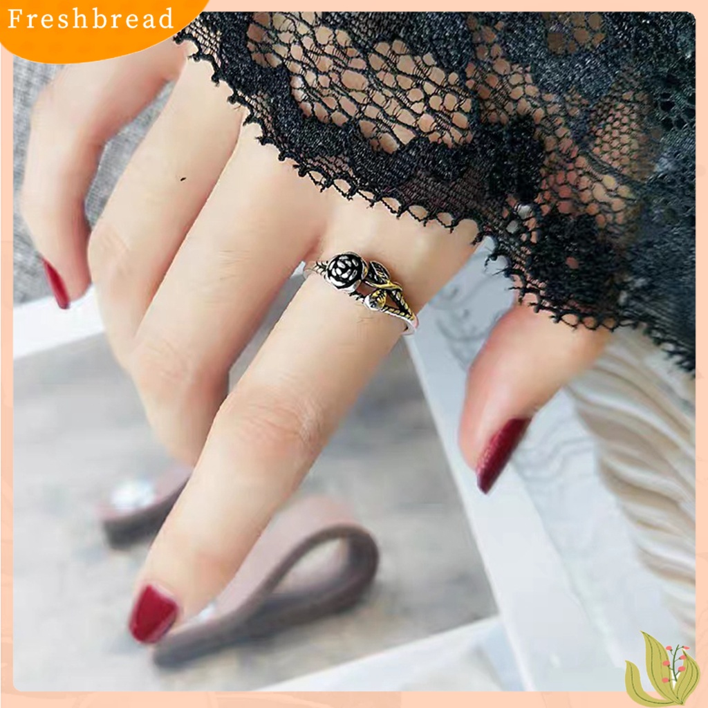 &lt; Freshbread &gt; Wanita Vintage Rose Finger Ring Fashion Alloy Circlet Hadiah Perhiasan Punk Sederhana