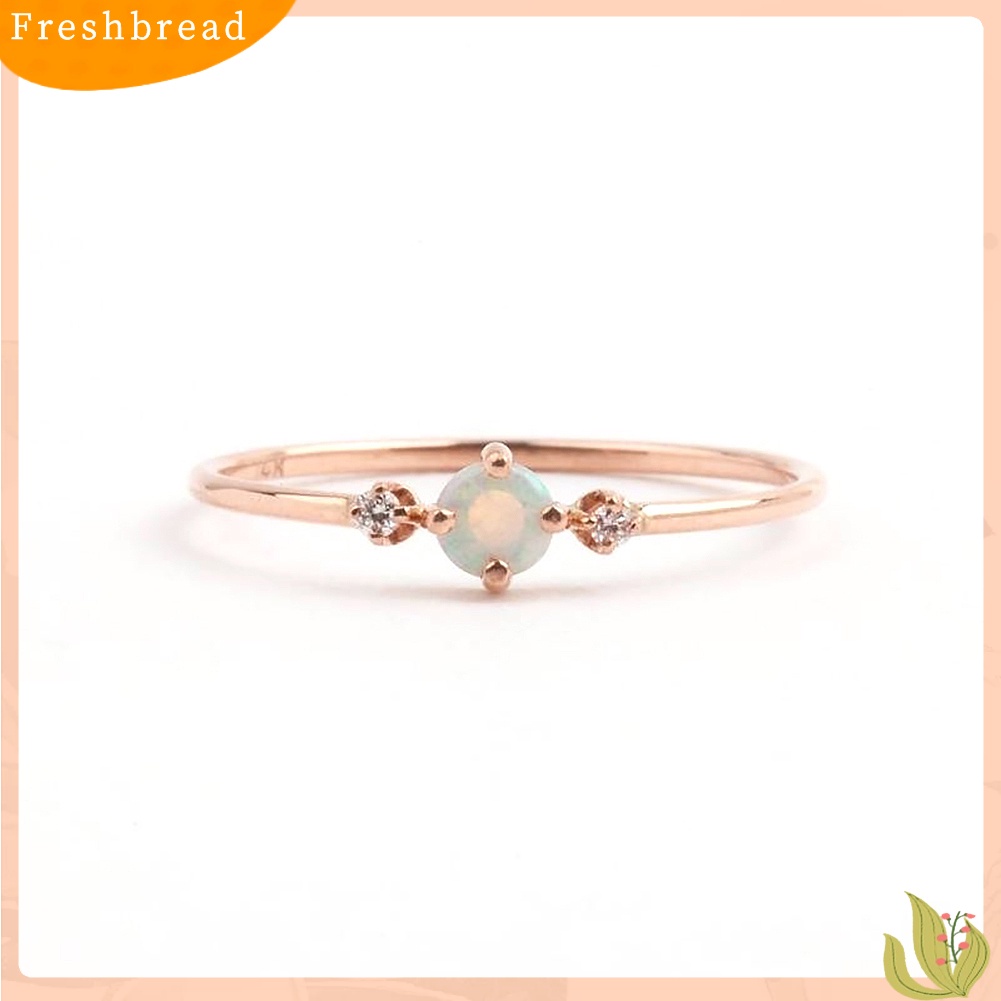 &lt; Freshbread &gt; Elegan Bertatahkan Faux Opal Gemstone Jari Cincin Pernikahan Pertunangan Wanita Perhiasan
