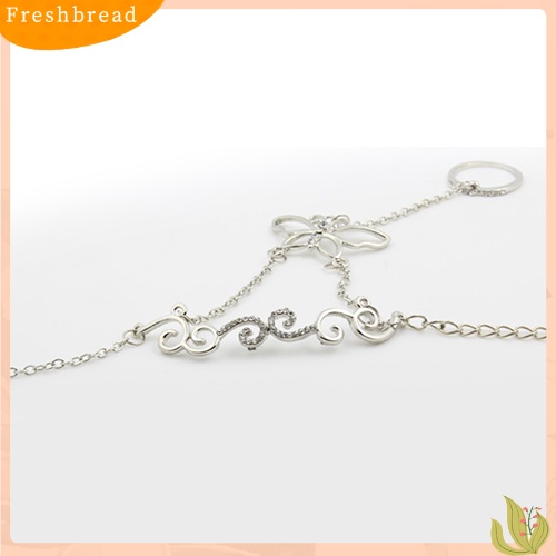 &lt; Freshbread &gt; Wanita Berongga Kupu-Kupu Link Mewah Rantai Jari Cincin Gelang Fashion Perhiasan
