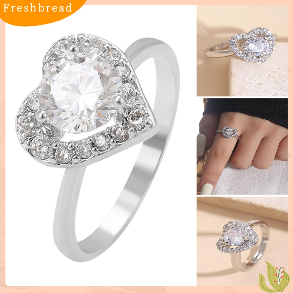 &lt; Freshbread &gt; Cincin Wanita Hias Cincin Jari Cubic Zirconia Artistik Ringan Untuk Pakaian Sehari-Hari