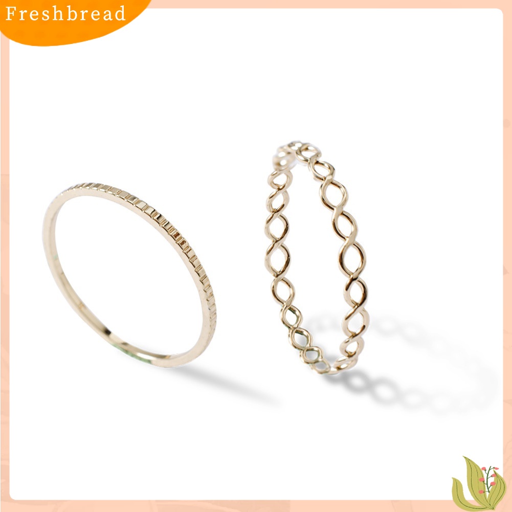 &lt; Freshbread &gt; 9Pcs/Set Wanita Berongga Hati Bentuk Gelombang Mutiara Imitasi Jari Cincin Pesta Perhiasan Hadiah