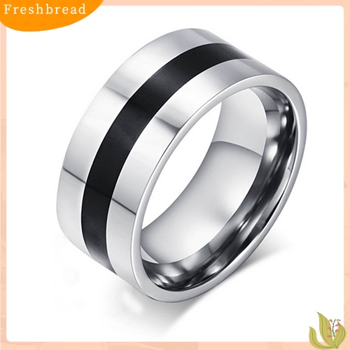 &lt; Freshbread &gt; Wanita Pria Sederhana Pernikahan Pertunangan Stainless Steel Jari Cincin Band Perhiasan