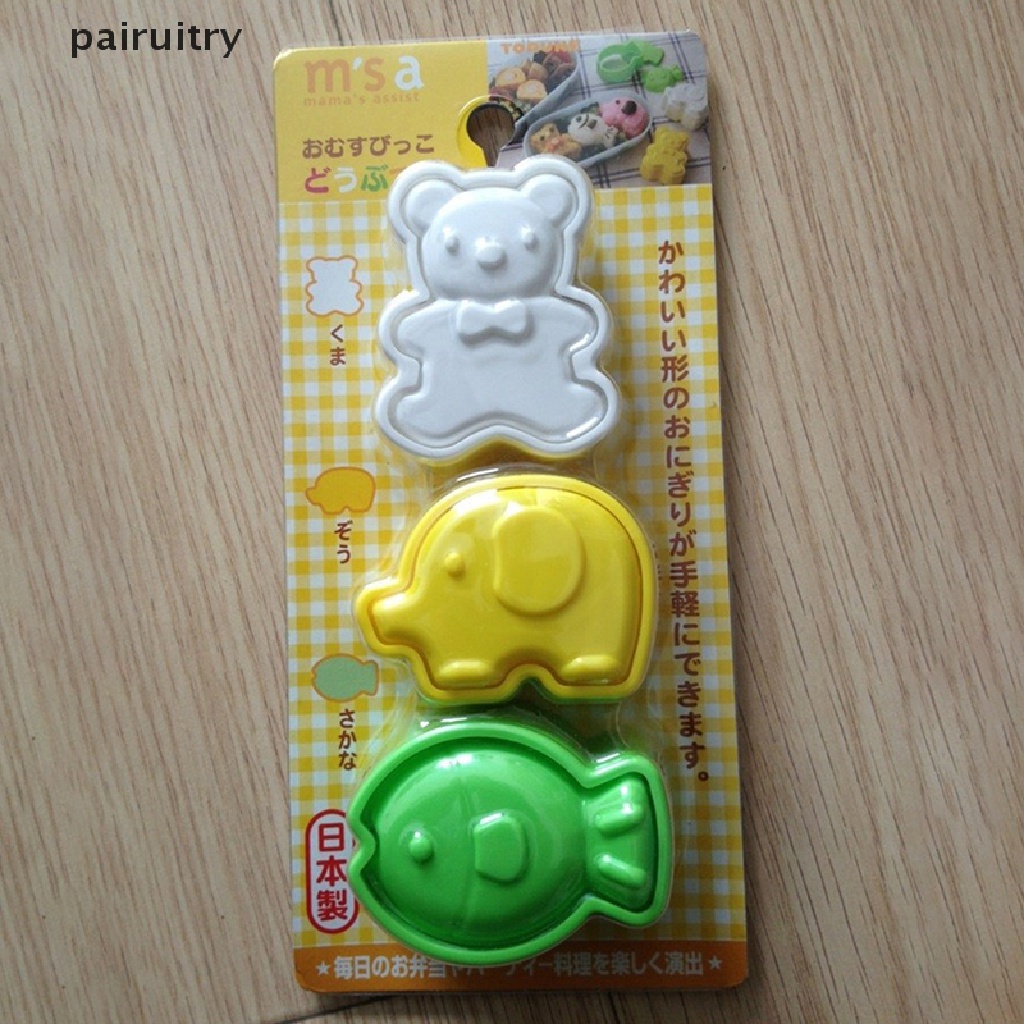 Prt Bear and Elephant Cetakan Nasi Bola Ikan Kecil DIY Cetakan Sushi Mould Bento Mold PRT