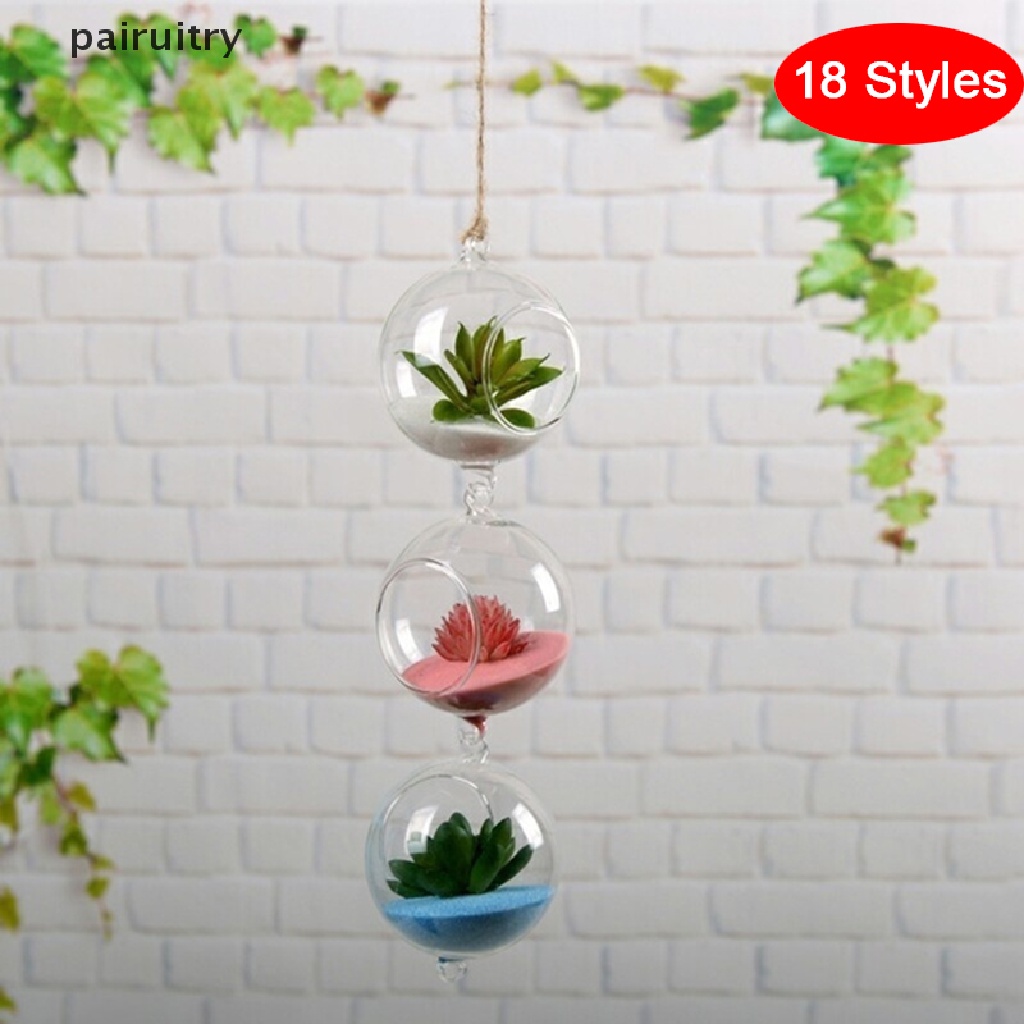 Prt Gantung Transparant Ball Glass Flower Planter Vas Terrarium Landscape Wadah PRT