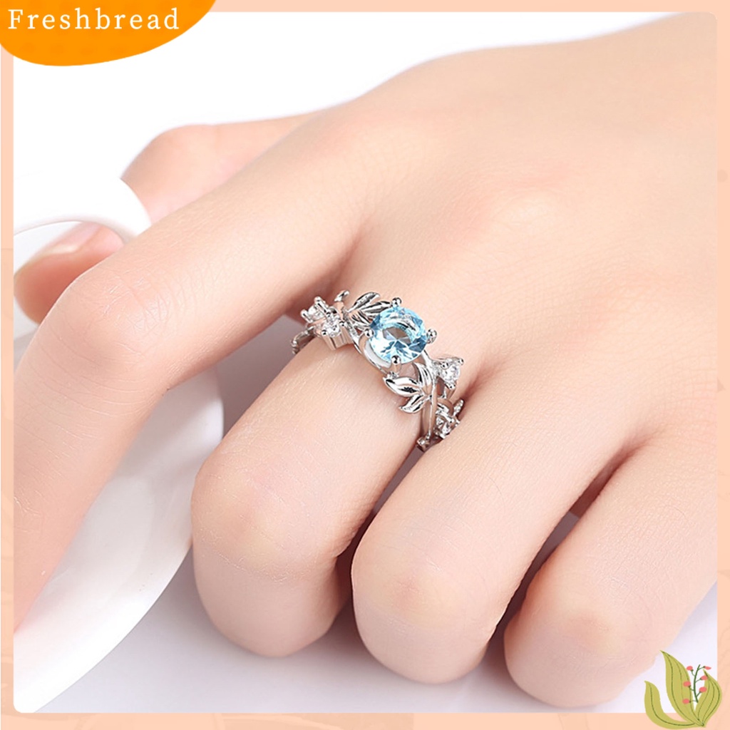 &lt; Freshbread &gt; Cincin Wanita Desain Bunga Semua Pertandingan Aksesoris Fashion Cincin Kawin Berlian Imitasi Manis Untuk Pesta