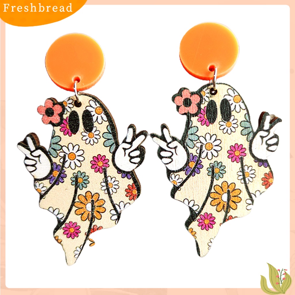 &lt; Freshbread &gt; 1pasang Anting Indah Desain Kartun Vintage Geometris catching Nyaman Dipakai Bentuk Labu Anting Menyenangkan Untuk Pesta