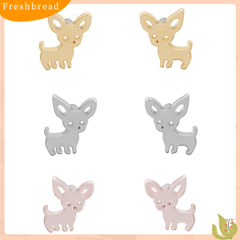 &lt; Freshbread &gt; Fashion Wanita Chihuahua Stud Earrings Lucu Telinga Anjing Giwang Tindik Perhiasan Hadiah