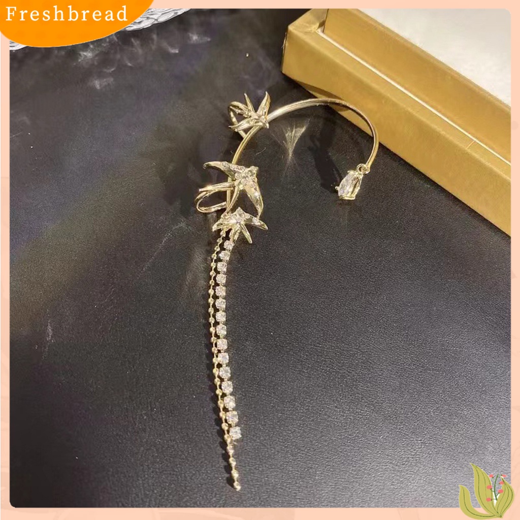 &lt; Freshbread &gt; 1pasang Anting Wanita Terbang Bentuk Walet Jumbai Perhiasan Fashion Penampilan Anting Klip Elektroplating Untuk Pakaian Sehari-Hari