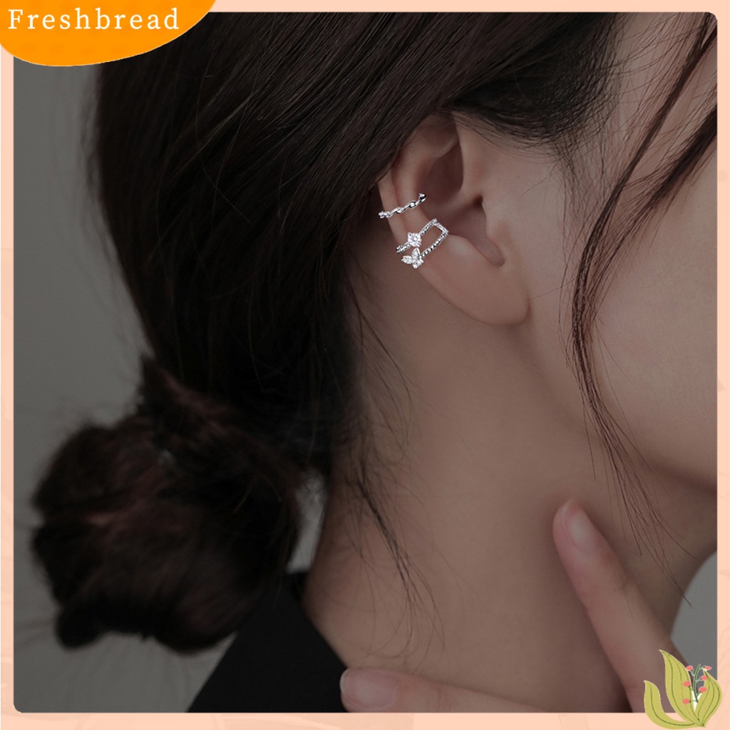 &lt; Freshbread &gt; 1Pc Klip Telinga Non-Piercing Shiny Efek Visual Semua Pertandingan Telinga Manset Wanita Kupu-Kupu Perhiasan Anting-Anting Aksesori Fashion