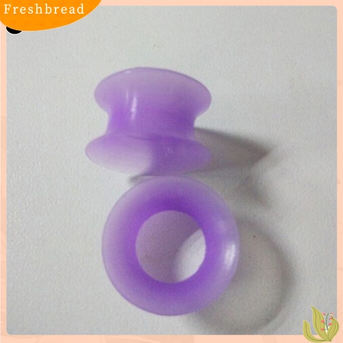 &lt; Freshbread &gt; 2pcs Silikon Lembut Telinga Terowongan Daging Plug Tandu Piercing Gauge Earrings