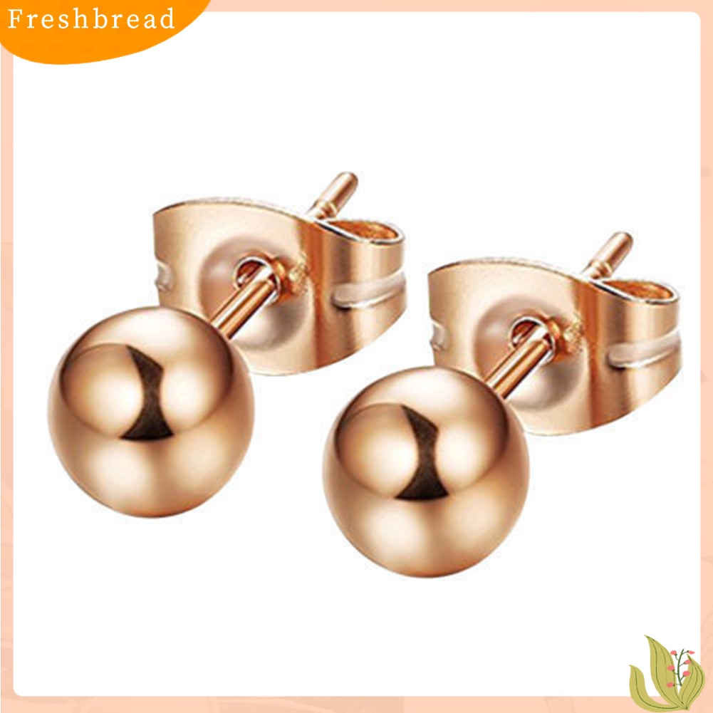 < Freshbread > Fashion Unisex Perak Berlapis Bola Telinga Pejantan Anting Tindik Pesta Perhiasan Hadiah