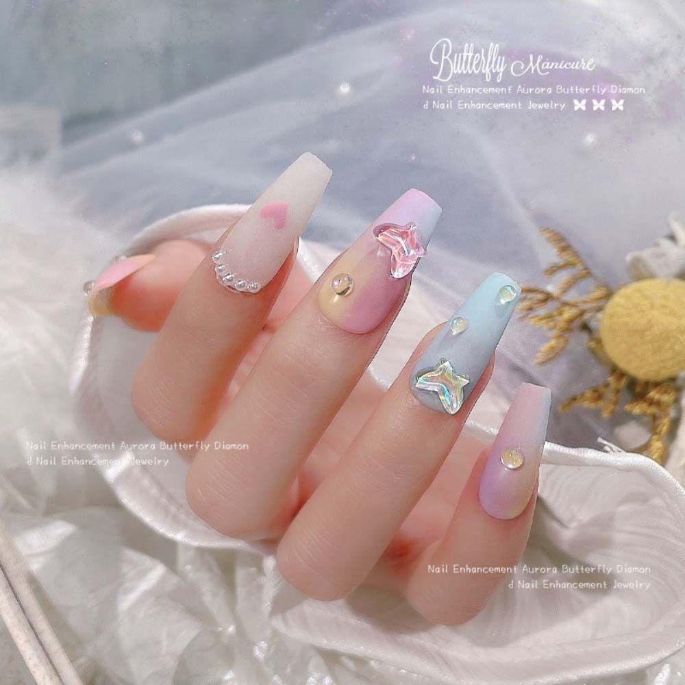 Needway Kupu-Kupu Dekorasi Kuku Wanita Fashion Nail Charms Kristal Butterfly Nail Ornament Nail Jewelry